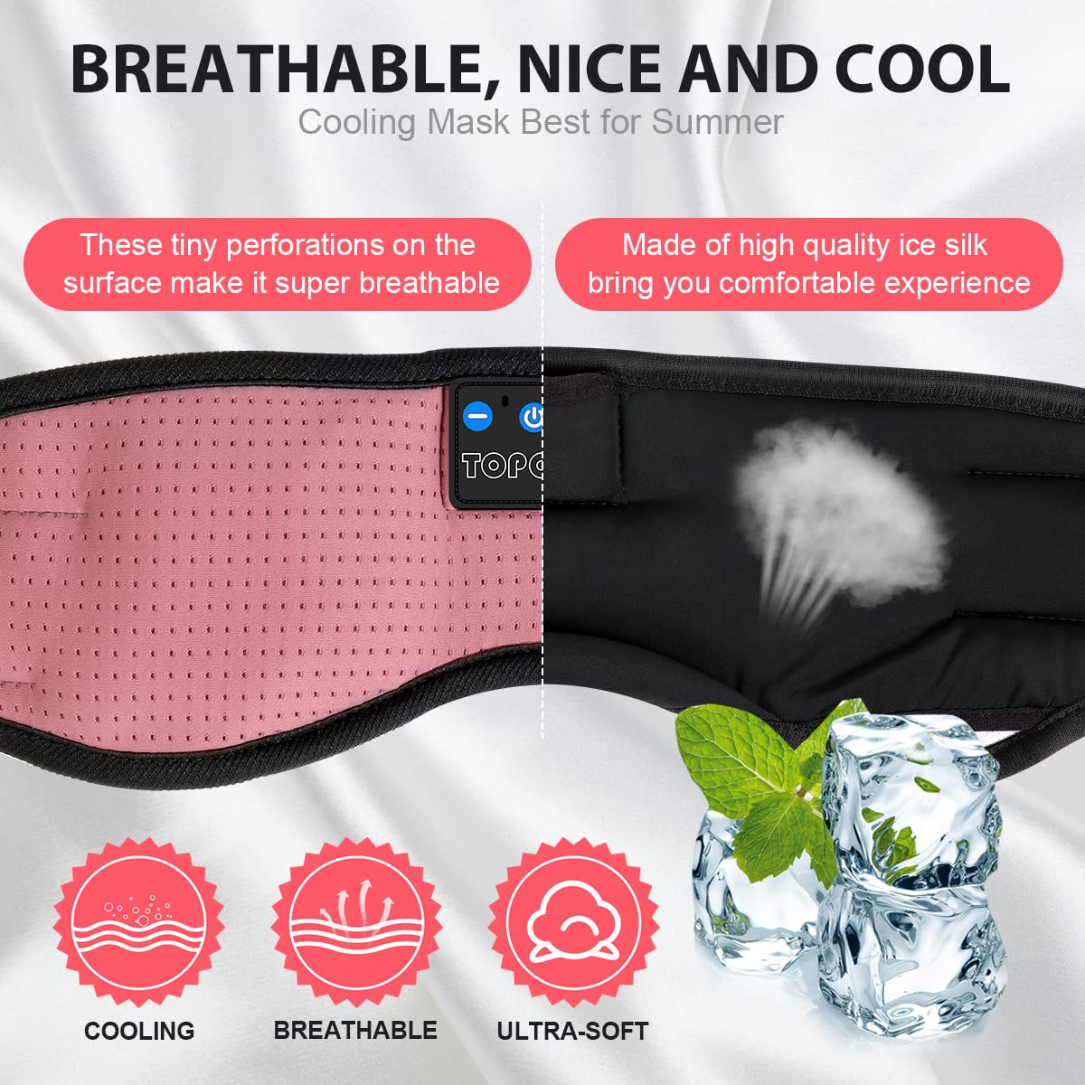 TOPOINT sleep mask light blockout design helps you nap anywhere for better rest.
