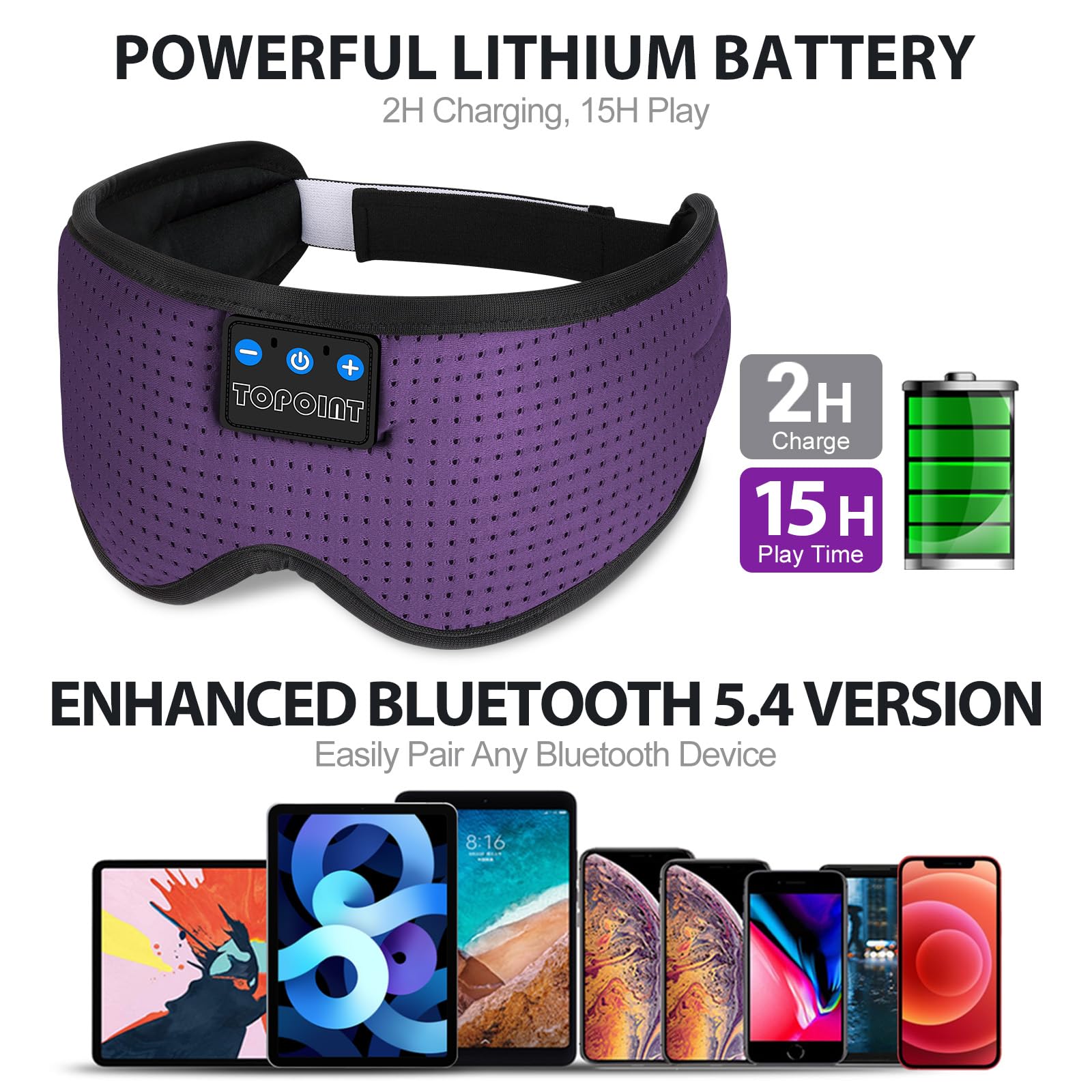 TOPOINT charging indicator shows charging progress and battery status.