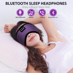 TOPOINT Sleep Mask worn on face shows comfortable fit and light-blocking design.