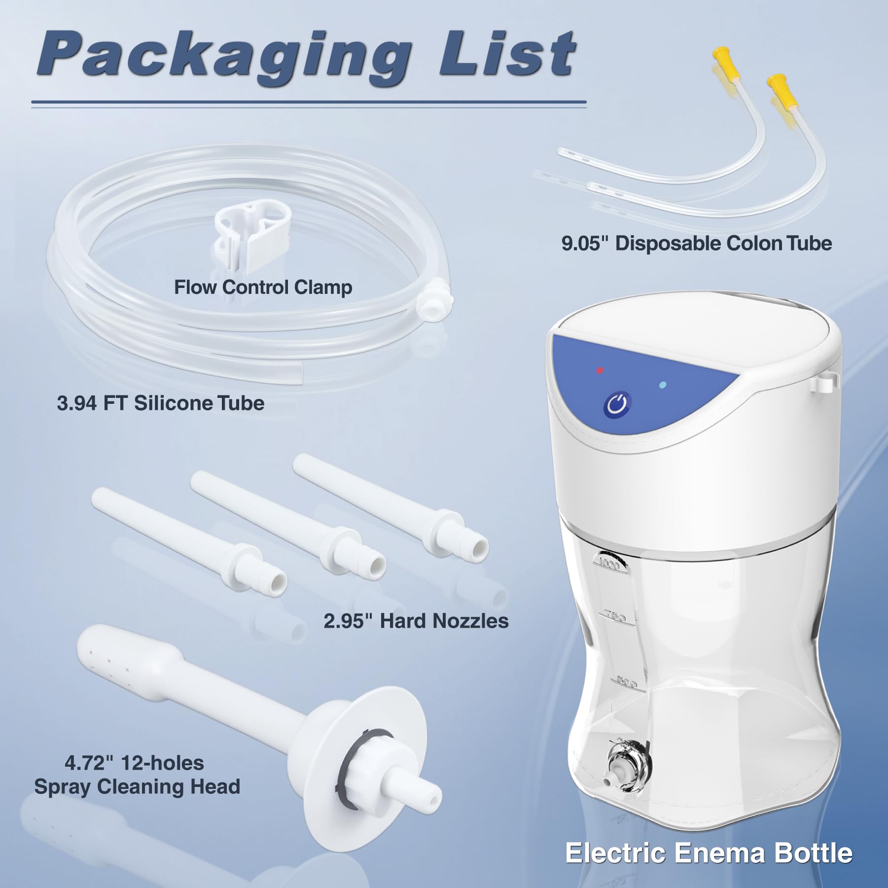 TopQuaFocus enema kit with three nozzle types for versatility and comfort.