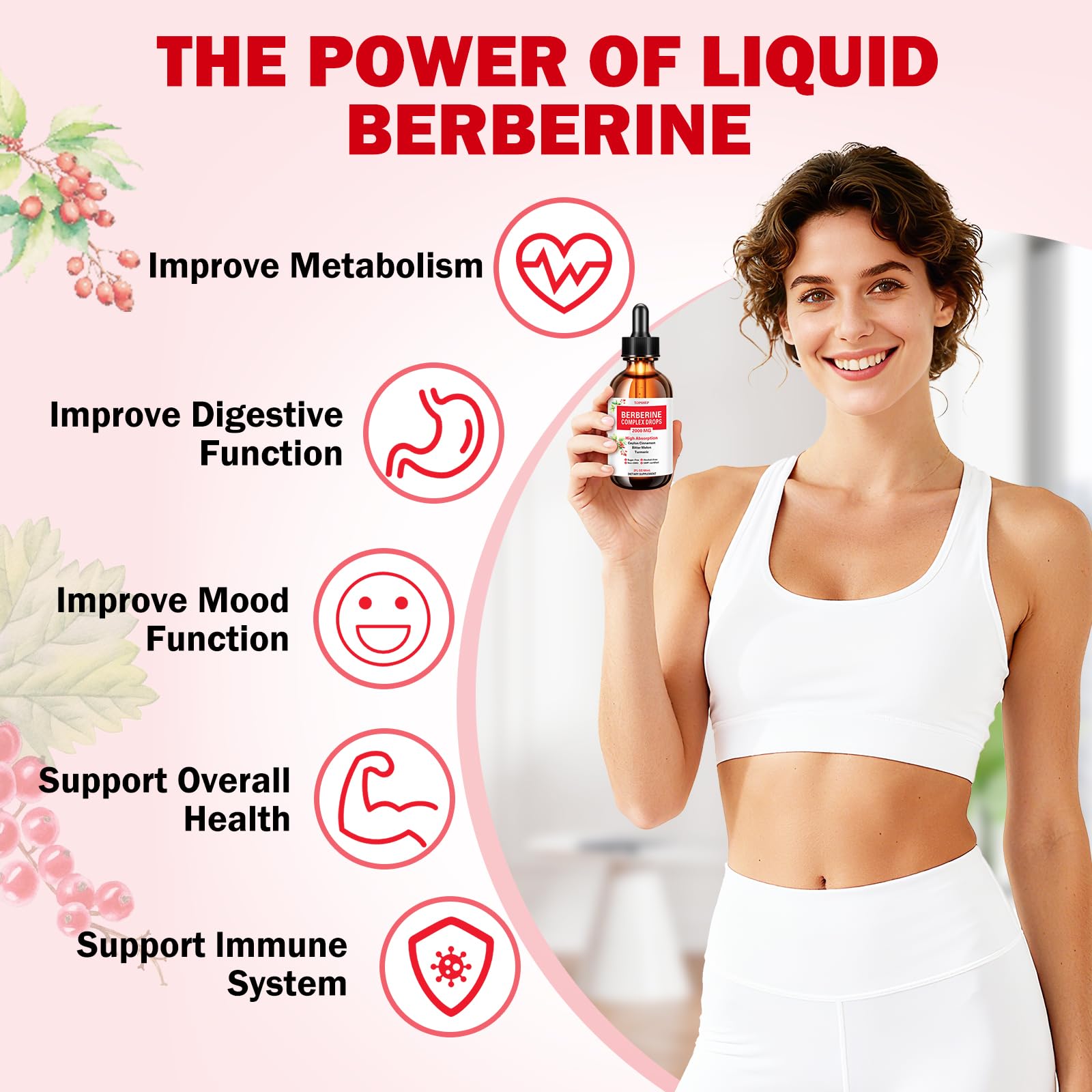 TOPSHEP berberine drops under tongue for fast-acting delivery