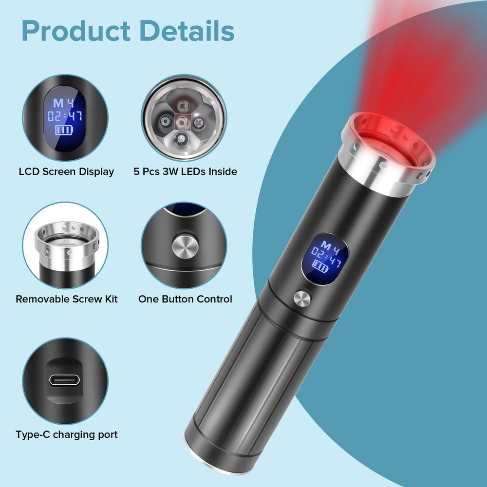 Topvent red light therapy device in body wand mode for joints and muscles