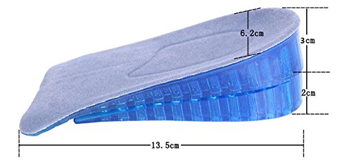 Topwon one-point-eight-inch height-increase insole blue, worn in shoe for subtle height