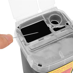 TorSor container stores razor blades and needles for professional use.