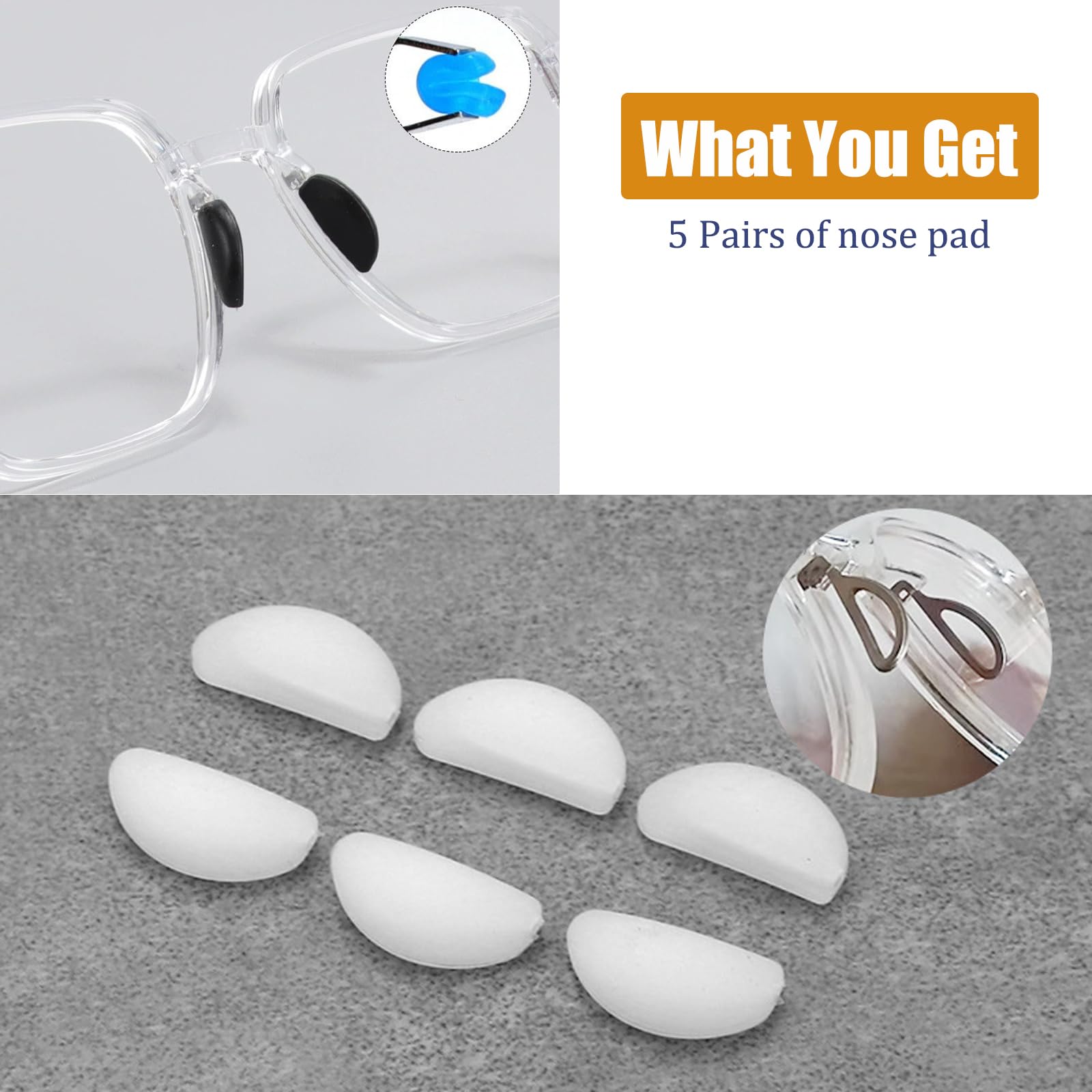 TORWOL white nose pad set complements most eyewear styles.
