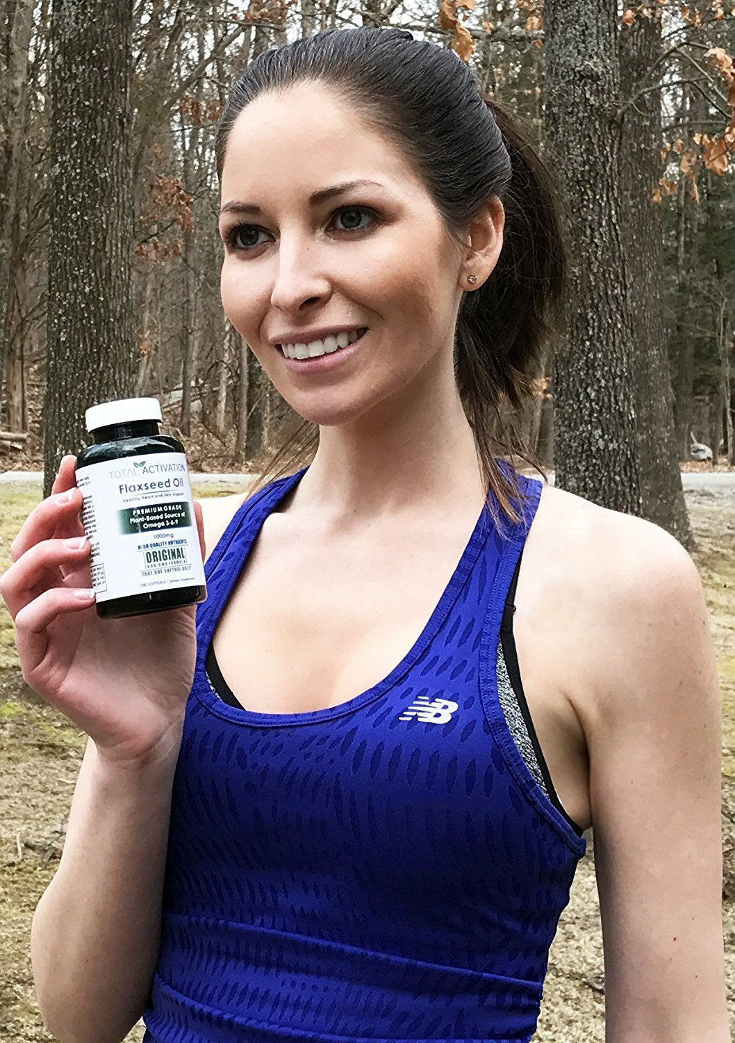 Total Activation flaxseed oil softgels non-GMO pack communicates clean, mercury-free option