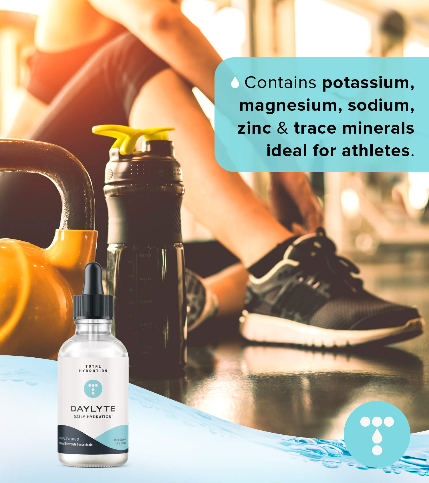 Total Hydration Daylyte Electrolyte Drops used in a keto-friendly daily routine.