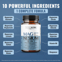 Total Nutra magnesium capsules close-up shows a high-absorption blend.