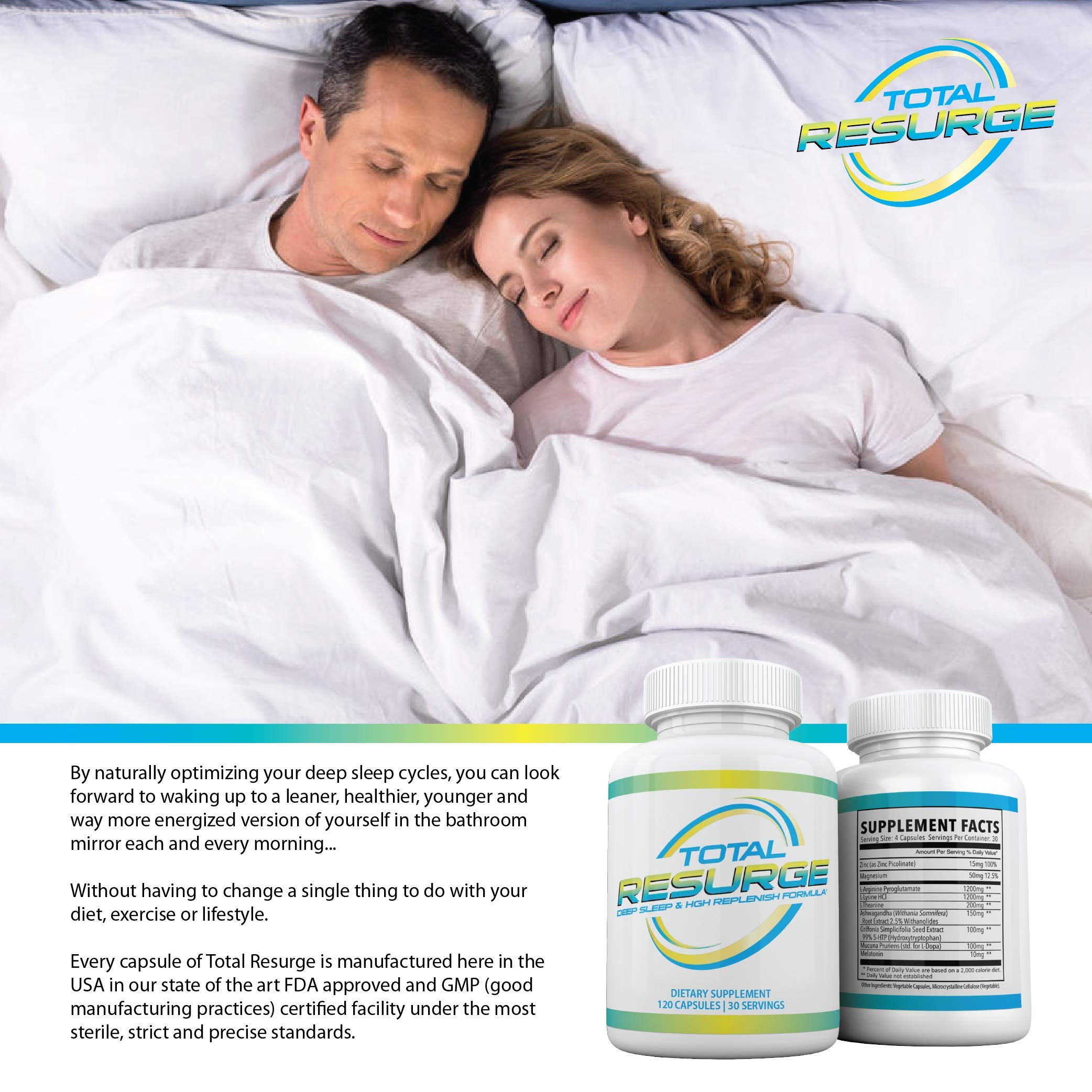 Total Resurge capsules close-up showing soft gel capsules for nightly use.