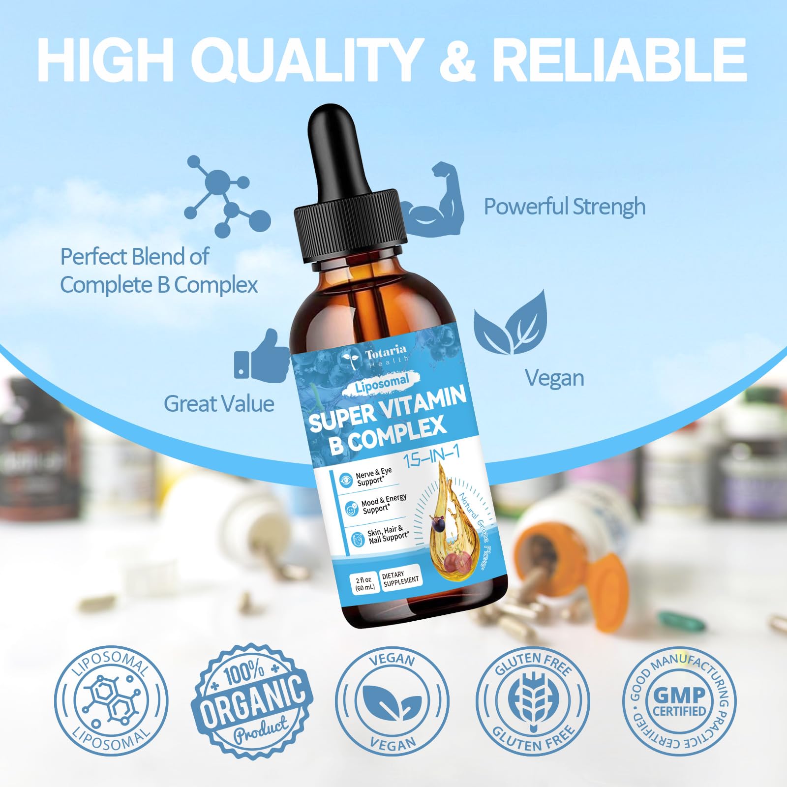 Totaria Liposomal B Complex Pro packaging box showcases design