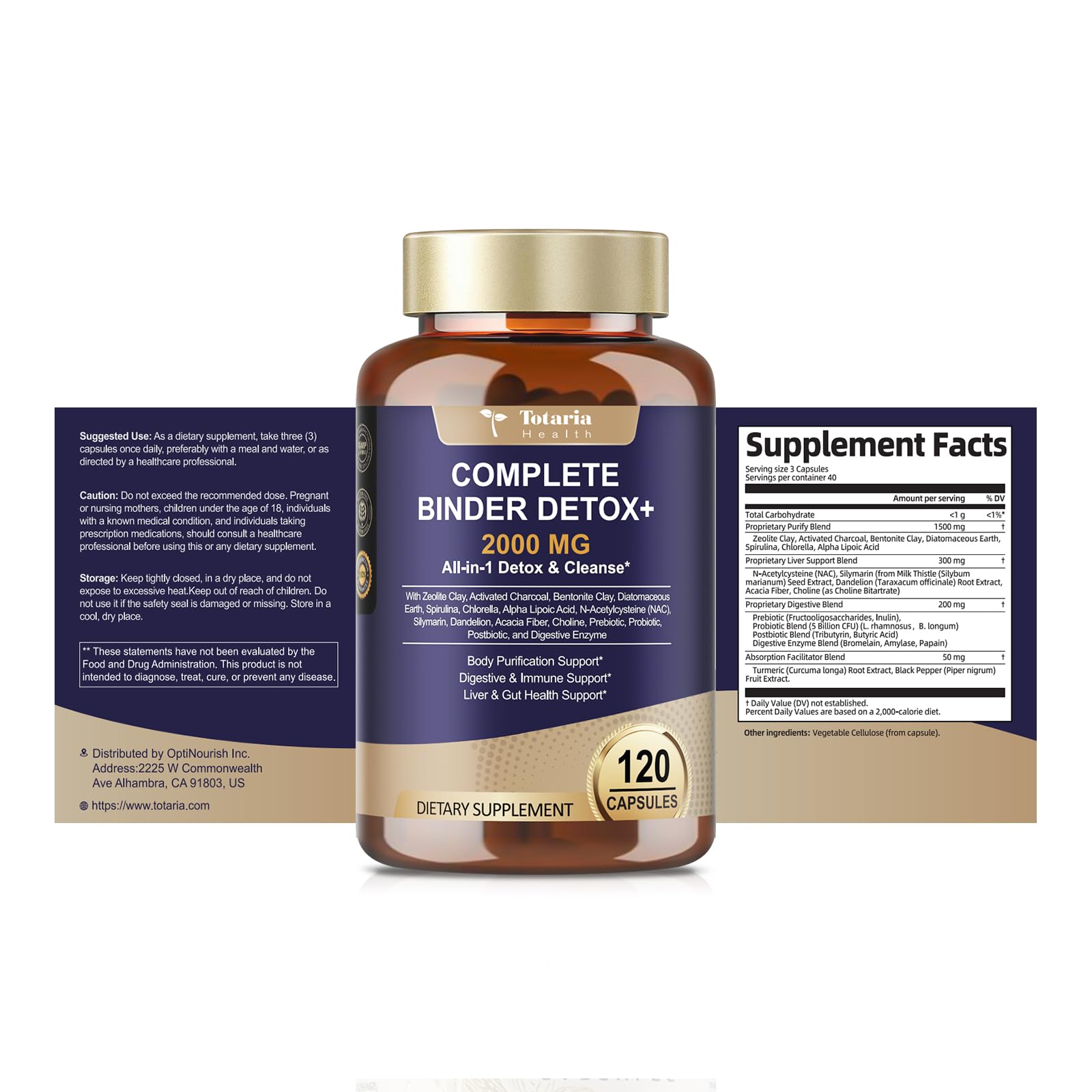 Totaria alpha-lipoic acid capsules highlight antioxidant supporting ingredients.