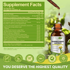 Totaria Ashwagandha blend tincture in glass; balanced mood and resilience.