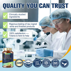 Totaria capsules close-up highlighting easy-to-swallow vegetarian capsules for daily balance.