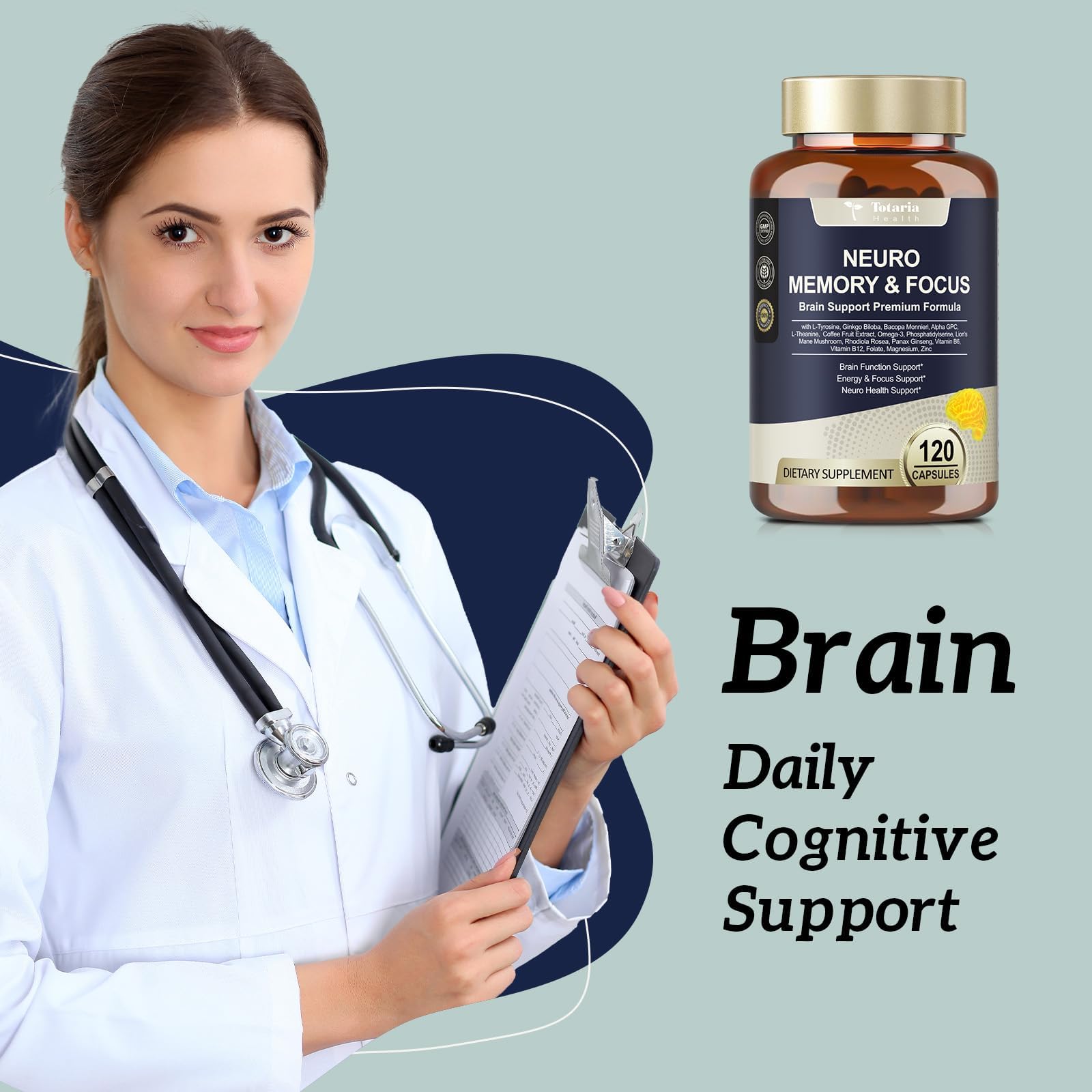 Totaria C-ognitive pouring pills for easy daily use.
