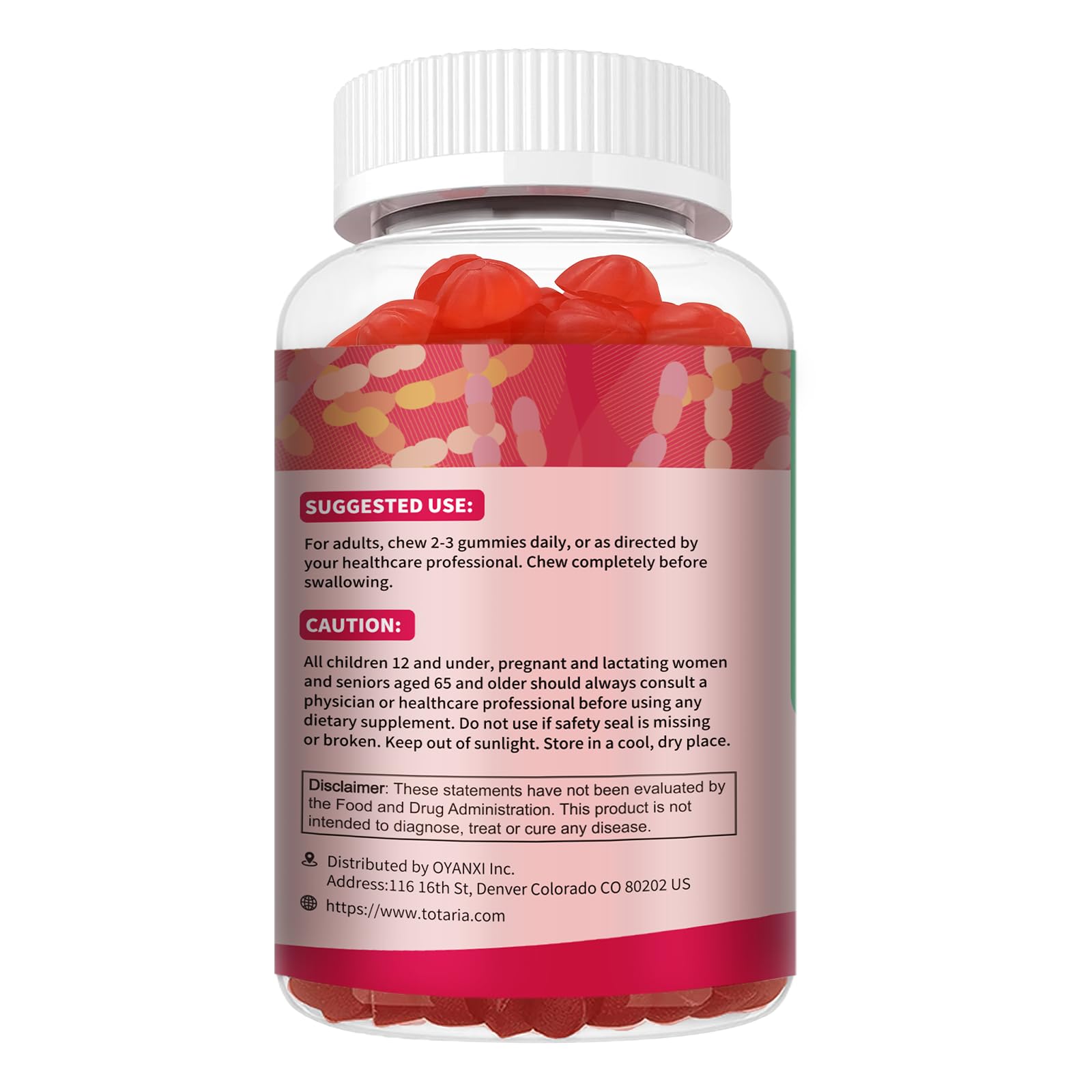 Totaria colorful apple-flavor gummies mockup on a plate.