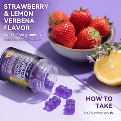 Totaria Cortisol Gummies ingredients scatter showcases adaptogens and minerals.