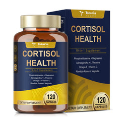 Totaria cortisol supplement bottle with Ashwagandha for daily stress support