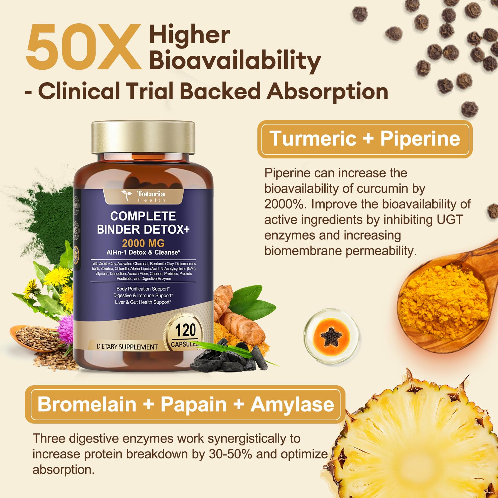 Totaria diatomaceous earth powder spread hints cleansing texture.