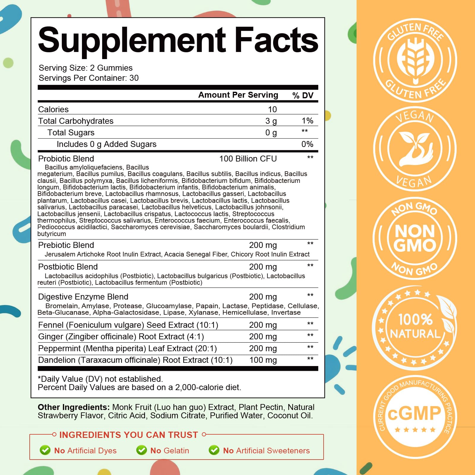 Totaria digestive enzymes label detail highlighting nutrient absorption support