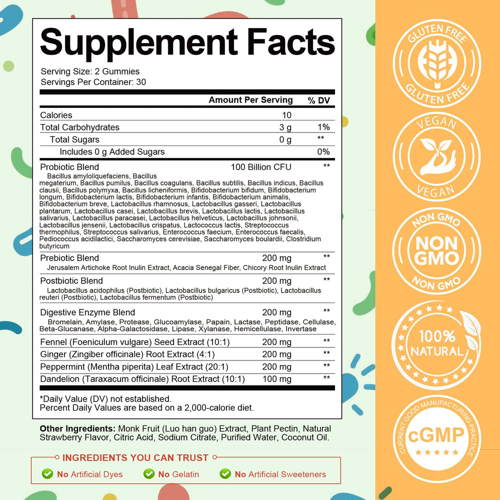 Totaria digestive enzymes label detail highlighting nutrient absorption support