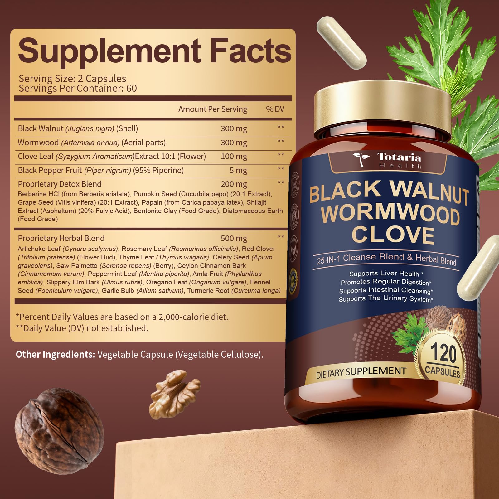 Totaria easy-to-swallow capsules in bottle demonstrating daily wellness