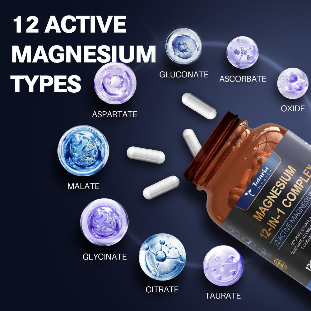 Totaria Magnesium Complex 12-forms highlight showing diverse absorption sources.