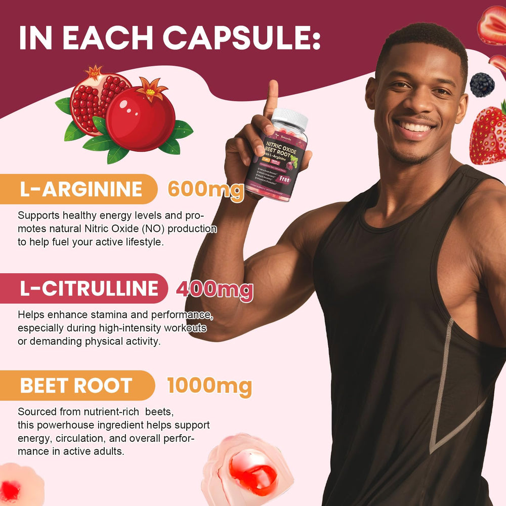 Totaria Nitric Oxide Gummies serving ready-to-chew for on-the-go energy.