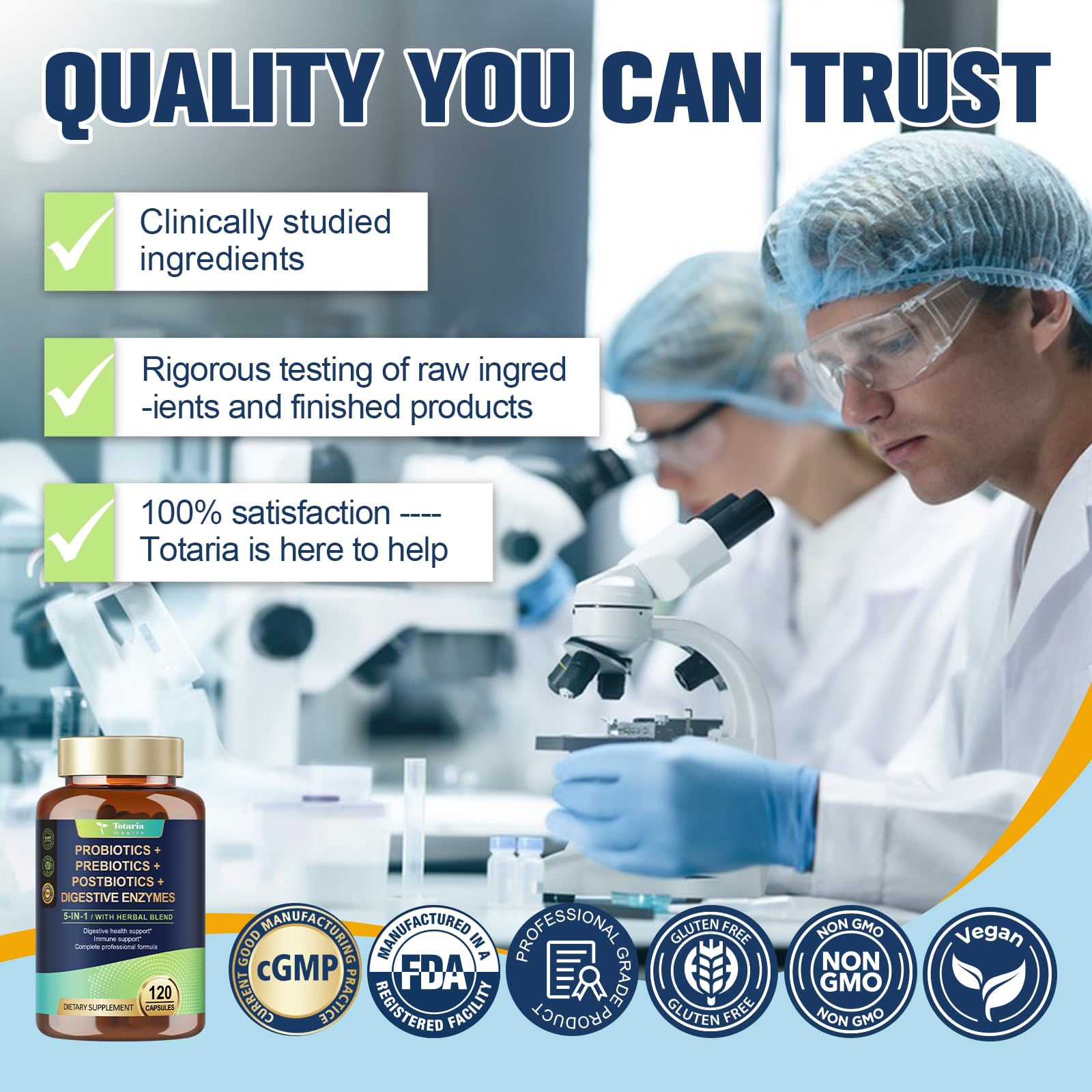 Totaria prebiotic fiber blend highlighting inulin and acacia for bacterial nourishment