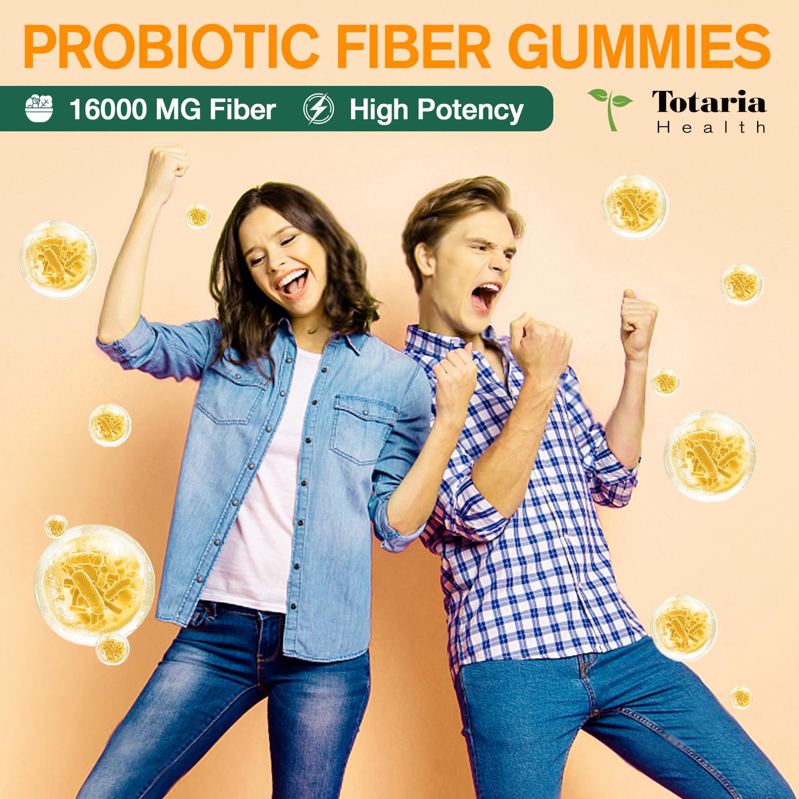 Totaria Probiotic Fiber Gummies two bottles pack highlights value