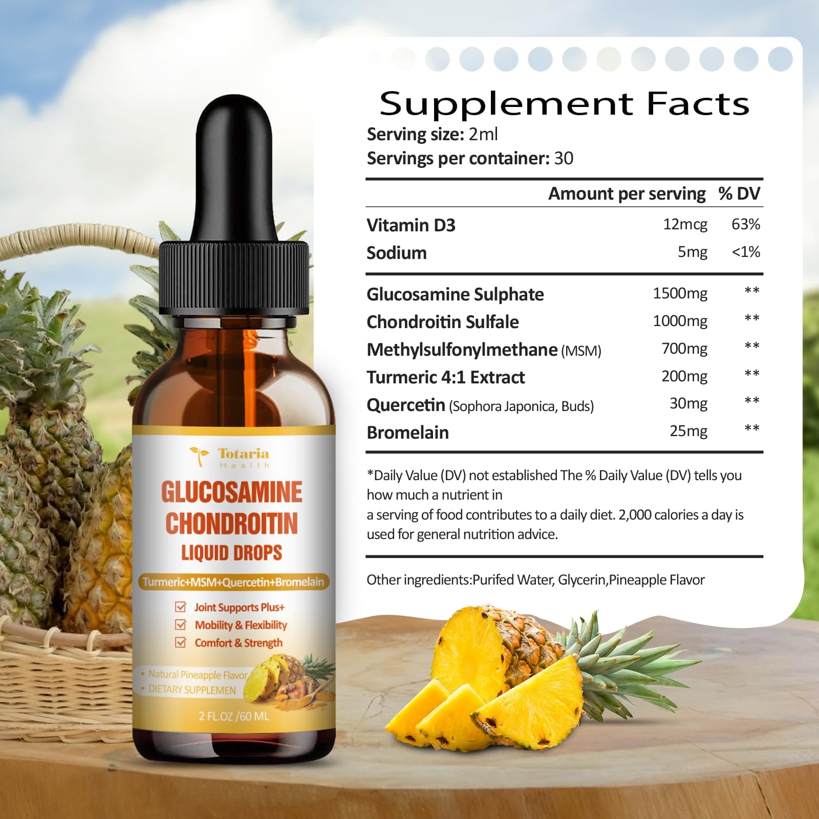 Totaria quercetin bromelain visual suggests enzyme blend for gentle support