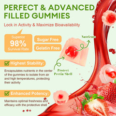 Totaria strawberry flavor gummies on a tray for a tasty daily routine