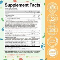 Totaria gummies in a jar with peppermint and ginger visuals for digestion