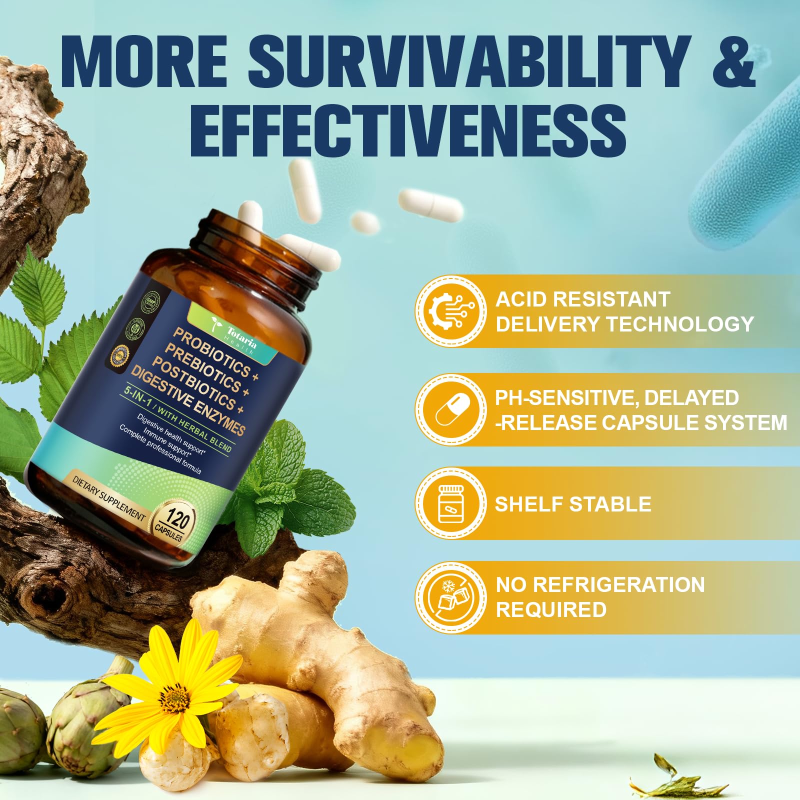 Totaria vegan, gluten-free capsules suitable for dairy-free and soy-free diets