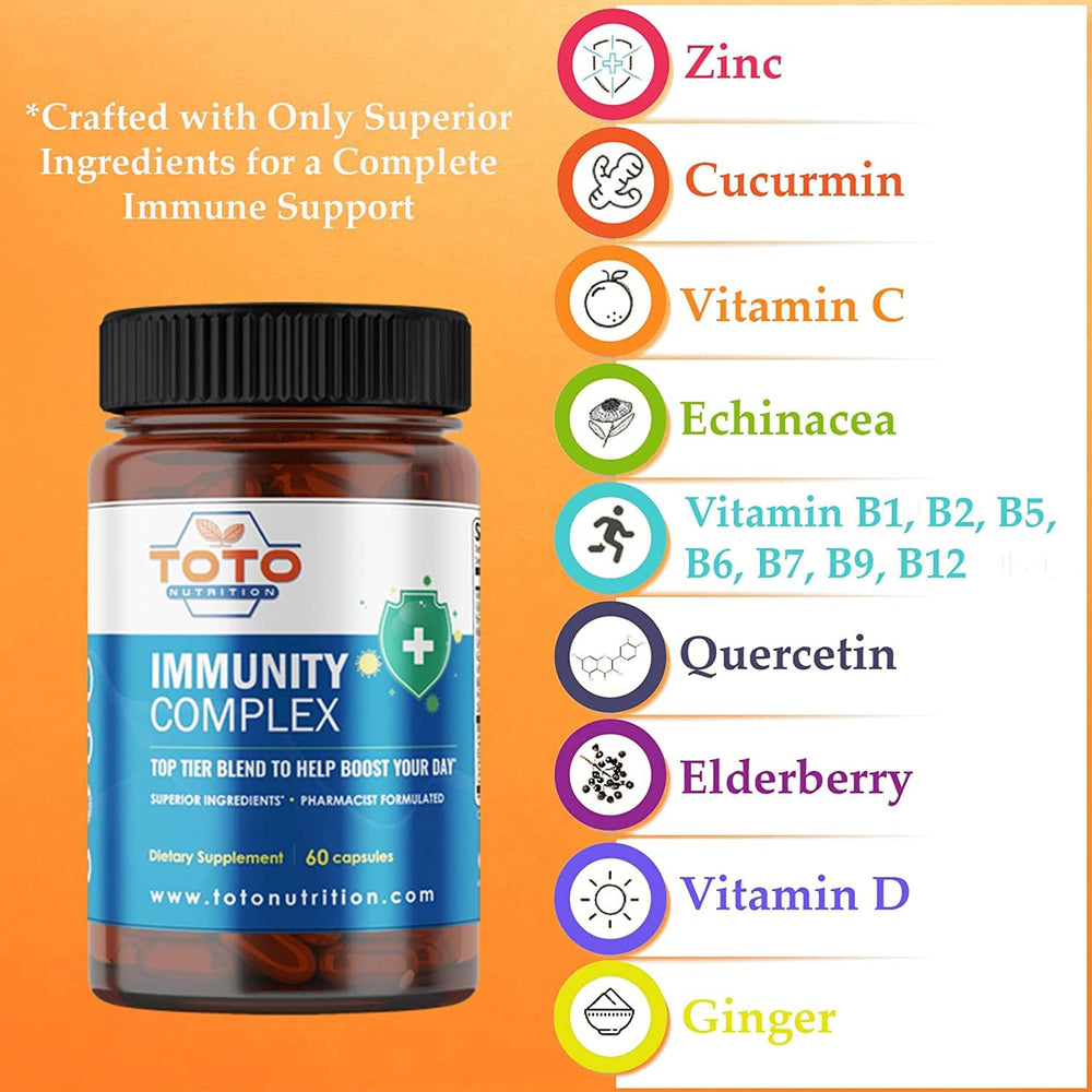 TotoNutrition Immunity Support Booster capsules arranged in a row for easy daily use