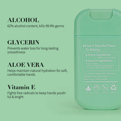 TOUCHFEEL Mist close-up showing hydrating formula for soft, non-sticky hands.