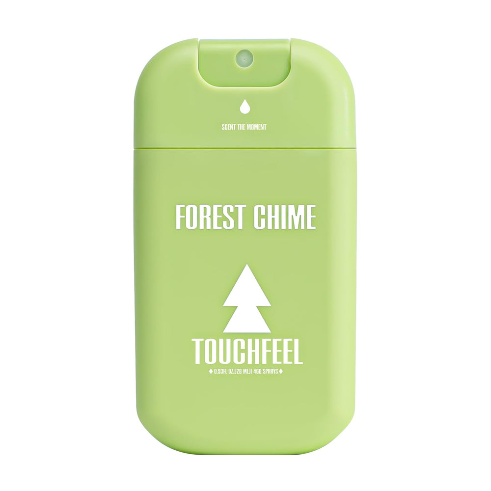 TOUCHFEEL Power Mist bottle showcasing Forest Chime scent for on-the-go cleansing.