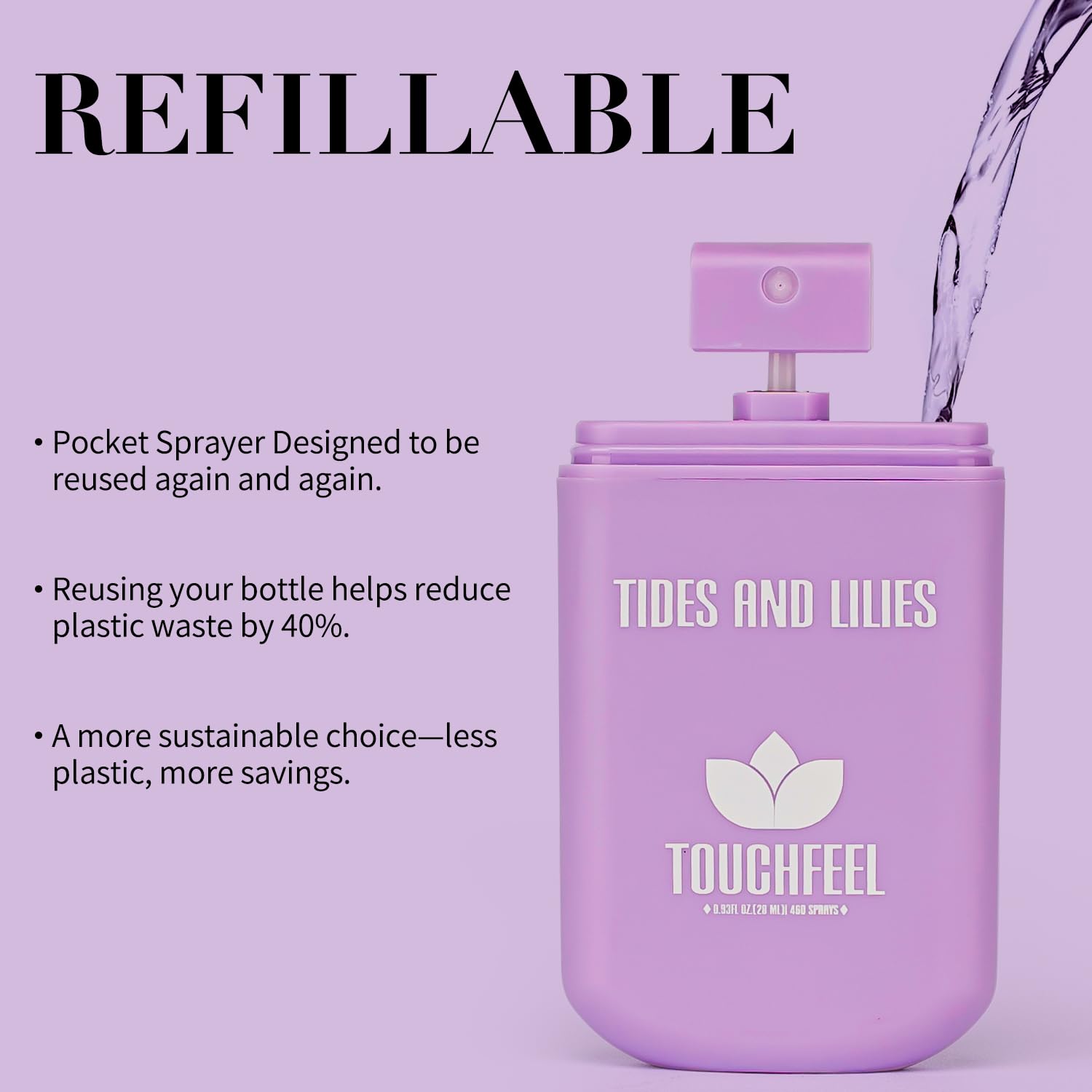 TouchFeel Power Mist ingredients glycerin and aloe for hydrated hands.