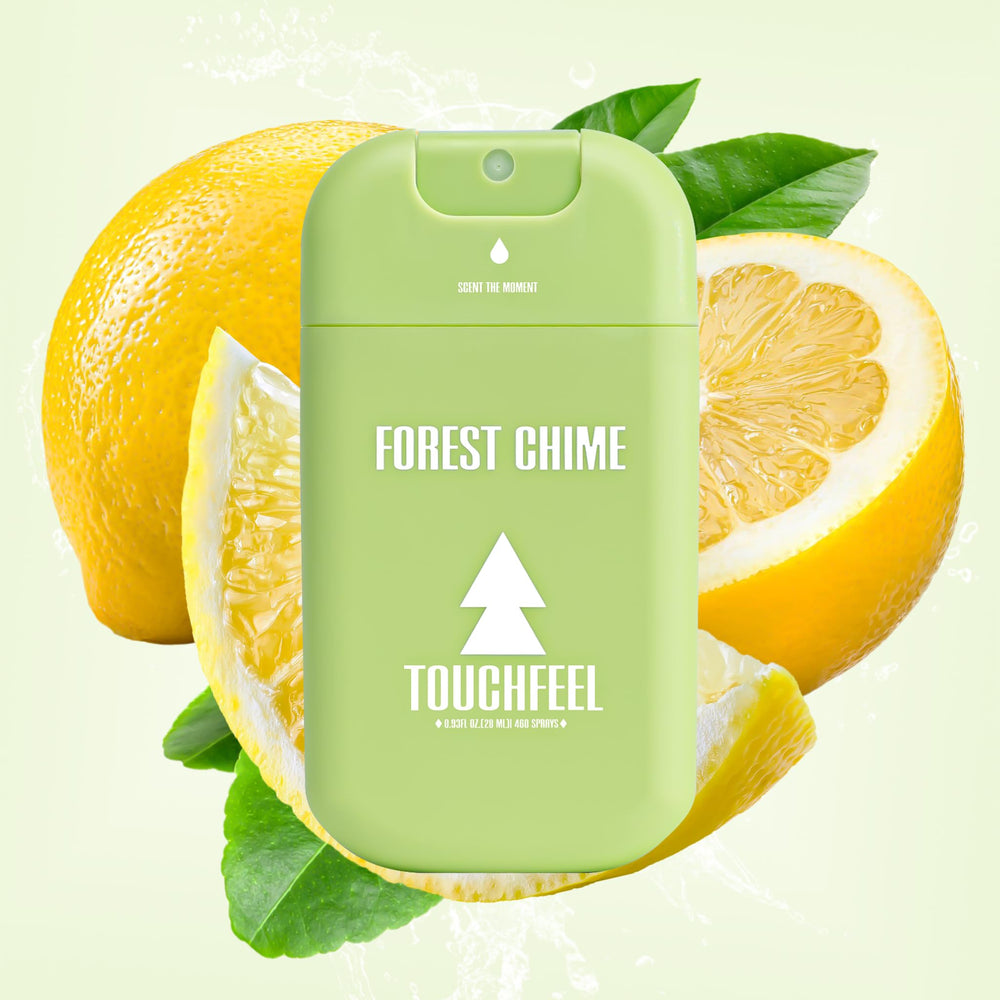 TOUCHFEEL Power Mist Sunset over Grapefruits bottle offers citrus energy and mood lift.