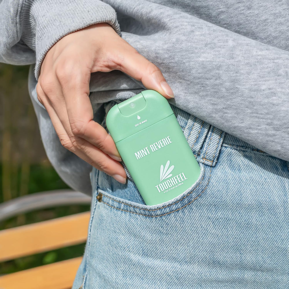 TOUCHFEEL Refillable sprayer with 460+ sprays, long-lasting hygiene on the go.