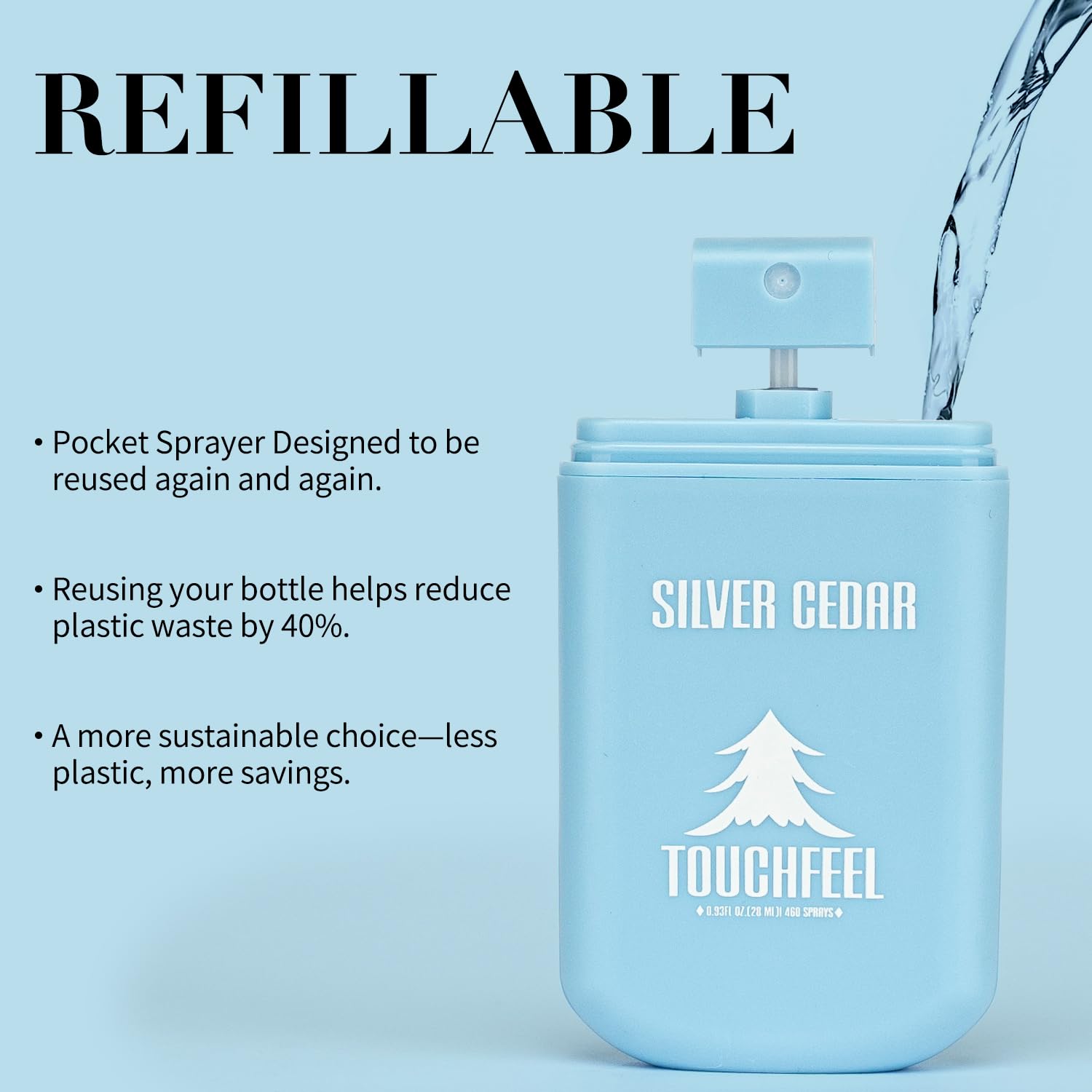 TouchFeel silver cedar fragrance notes evoke outdoor freshness and a non sticky feel
