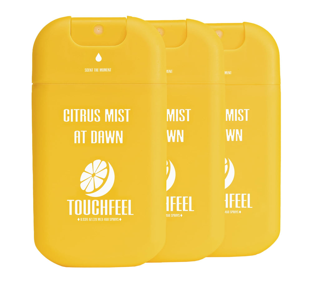 TOUCHFEEL spray hand sanitizer bottle close-up for portable hygiene on the go