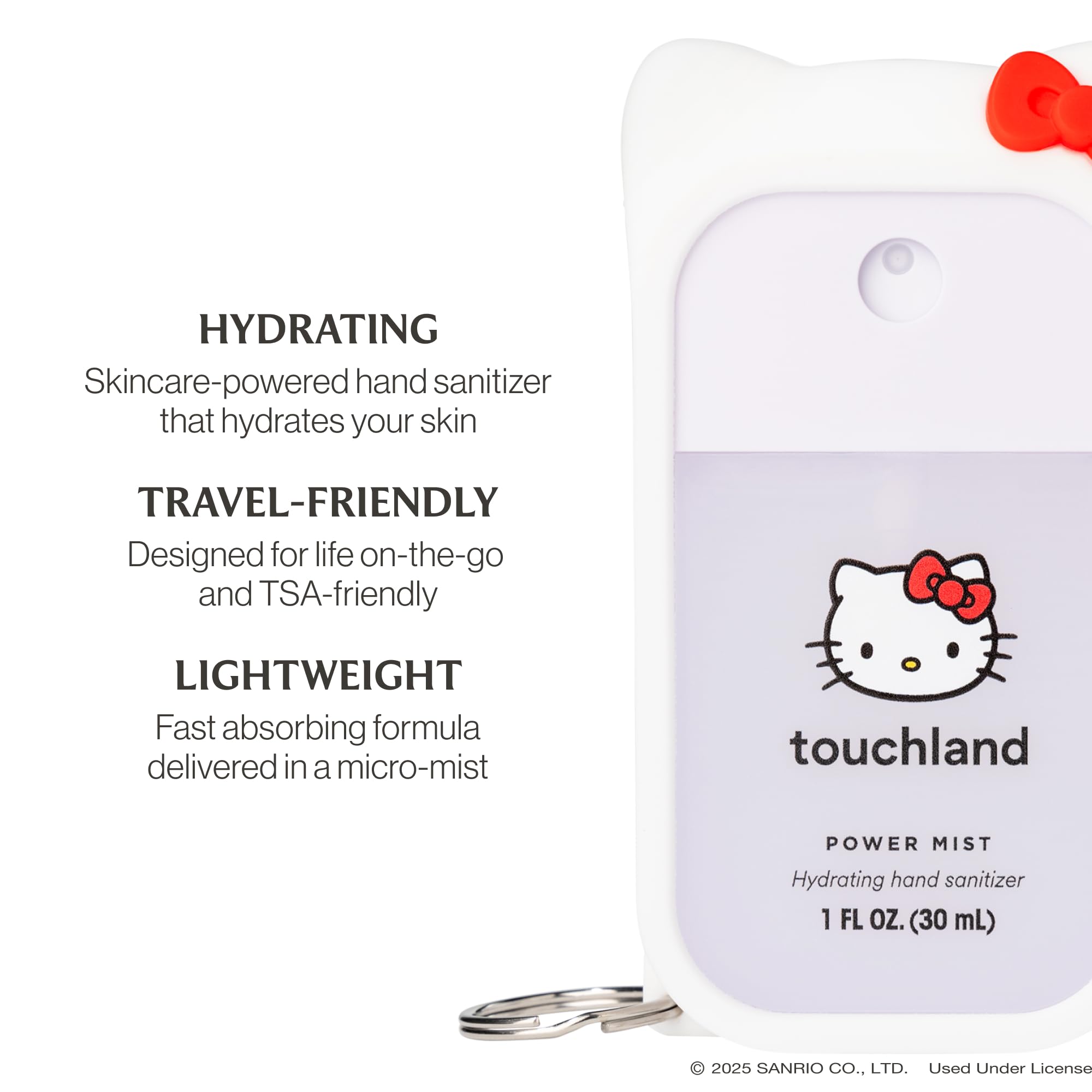 Touchland Berry Bliss sanitizer close-up emphasizing hydrating aloe vera and essential oils.