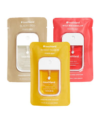 Touchland Mango Passion bottle for refreshing, hydrating on-the-go sanitizing.