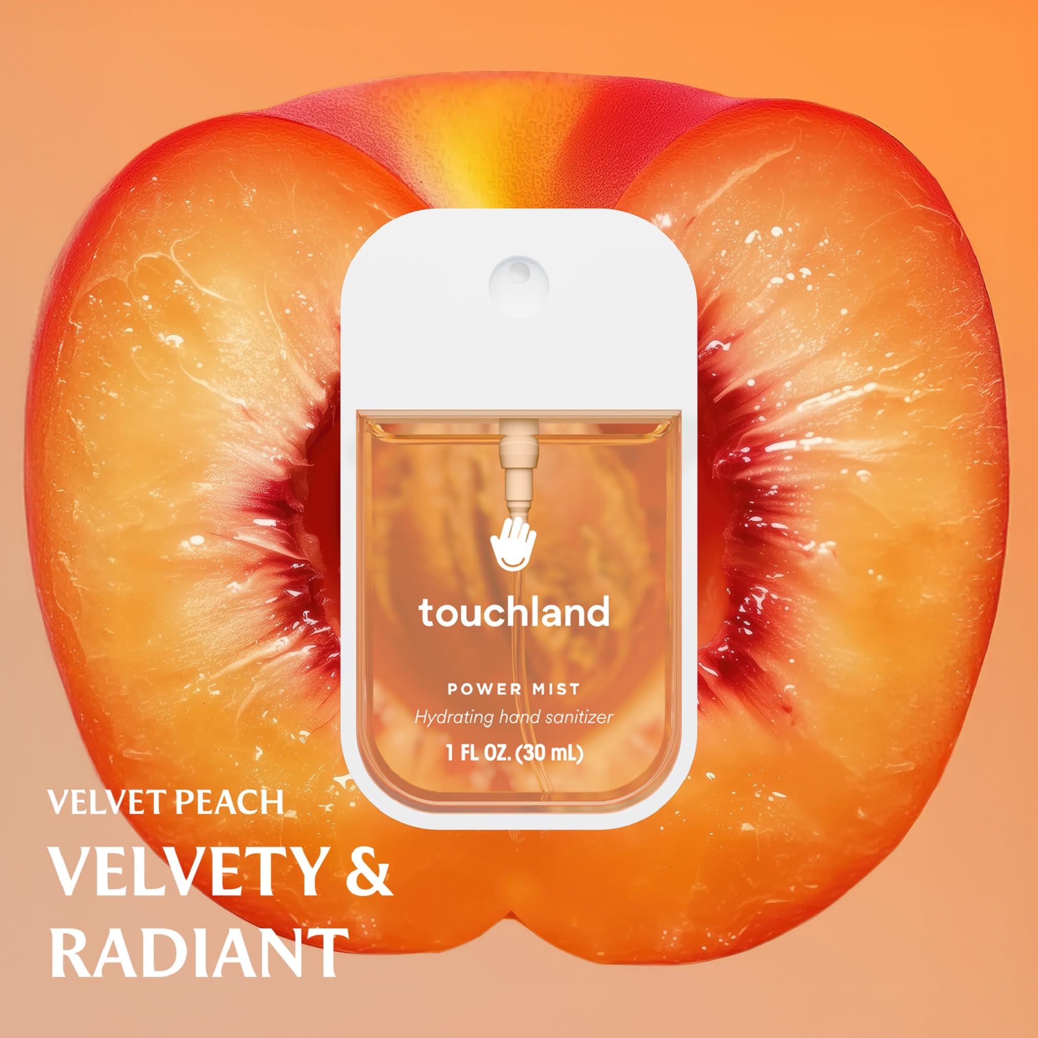Touchland Juicy Five Mango Passion bottle for travel-friendly hygiene.