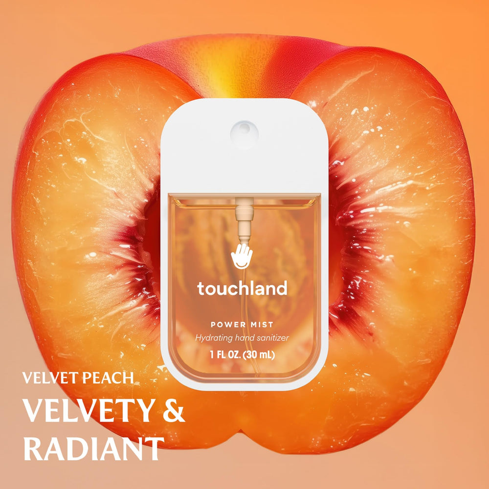 Touchland Juicy Five Mango Passion bottle for travel-friendly hygiene.