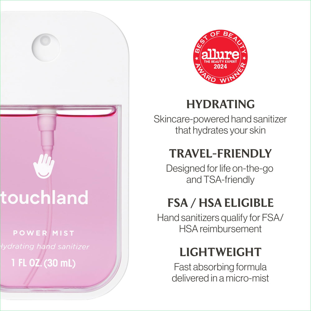 Touchland Juicy Five vegan cruelty-free formula, dermatologist-tested.