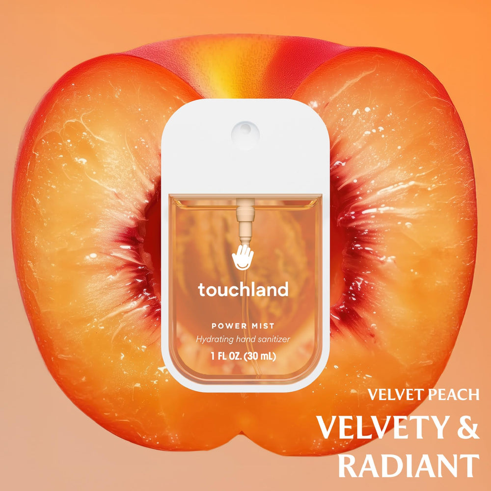 Touchland Travel-size sprays collection close-up for convenient travel.