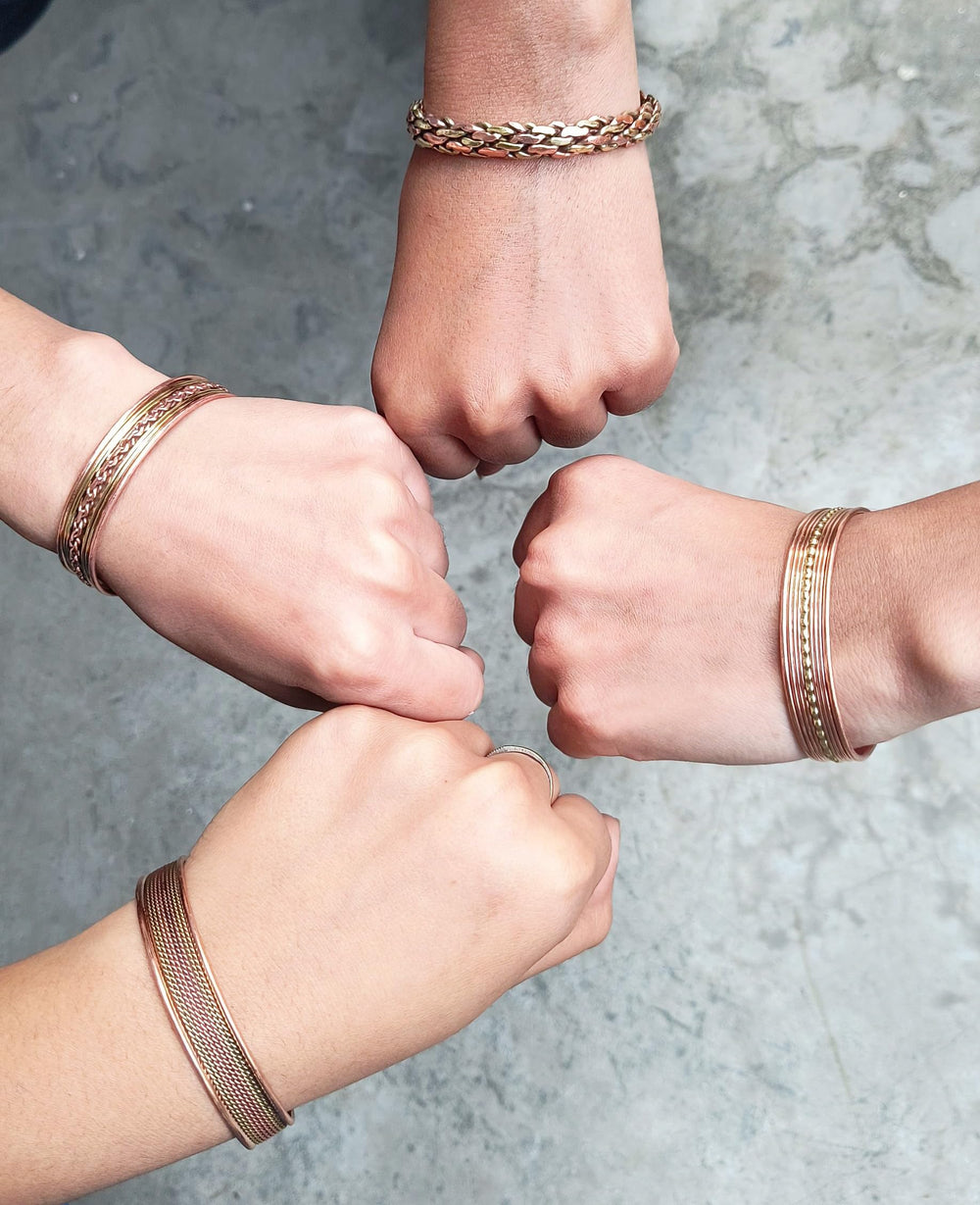 Touchstone copper magnetic bracelet Tibetan style design 9, robust finish for daily use.