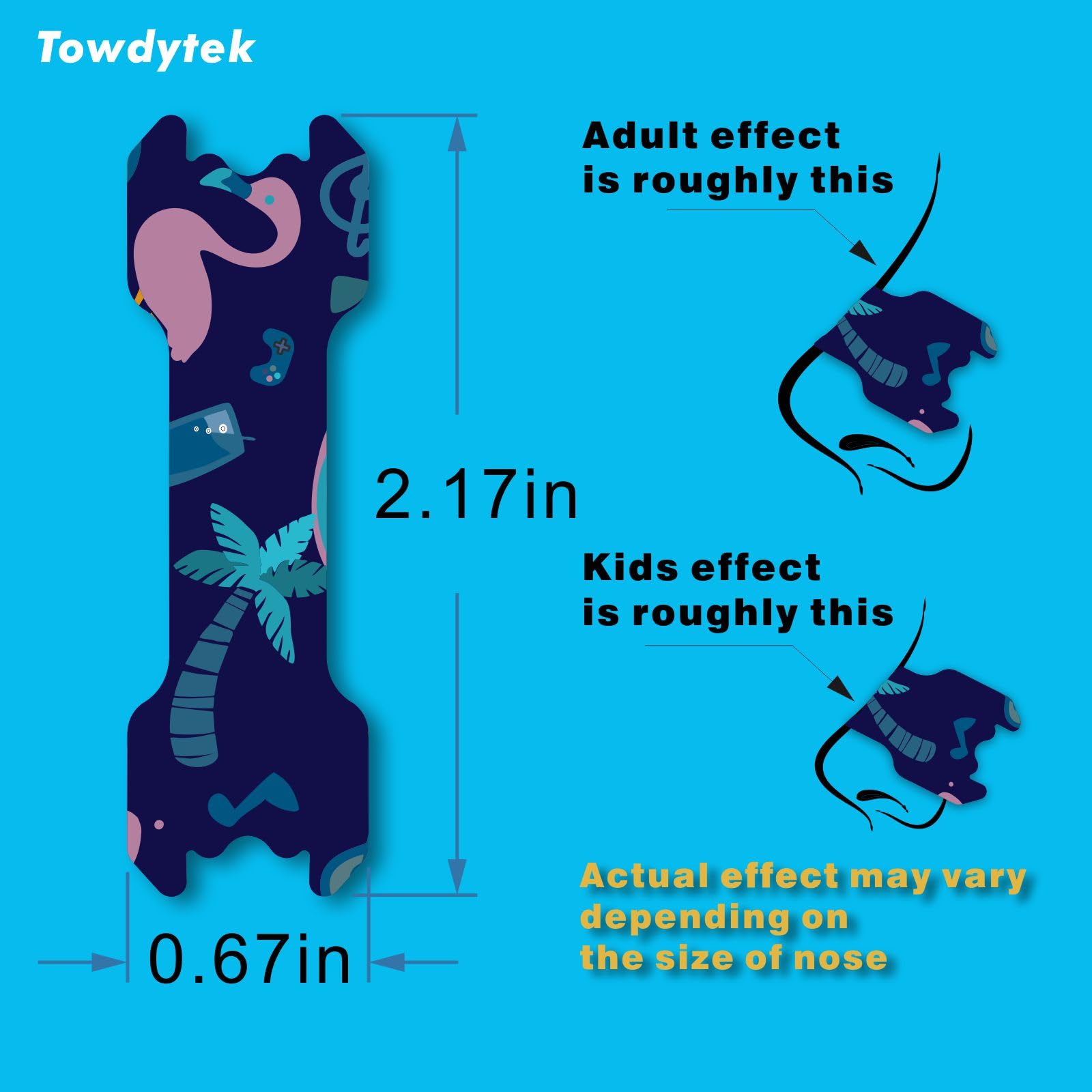 Towdytek 50-pack nasal strips provides daily use and replacements for kids.