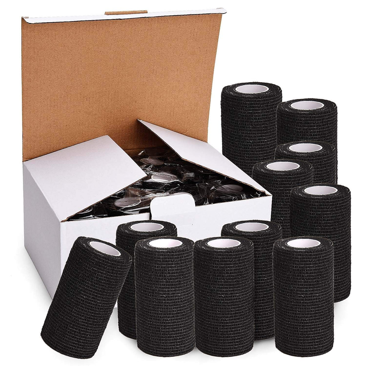 TOBWOLF self-adherent bandage in black for secure, breathable wraps
